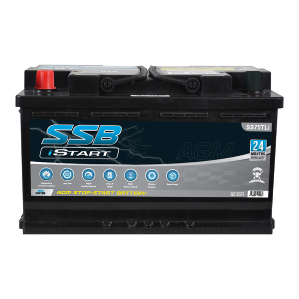 SS75TLi SSB Stop Start VRLA (AGM) Battery