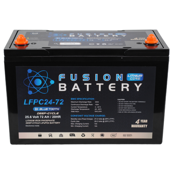 LFPC24-72 Fusion Lithium EV 24V Deep Cycle Marine Battery