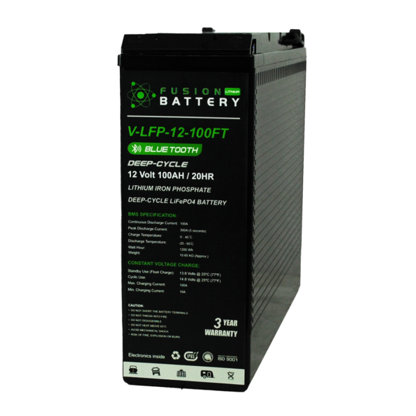V-LFP-12-100FT Fusion Lithium Slim line 12V Deep Cycle Battery