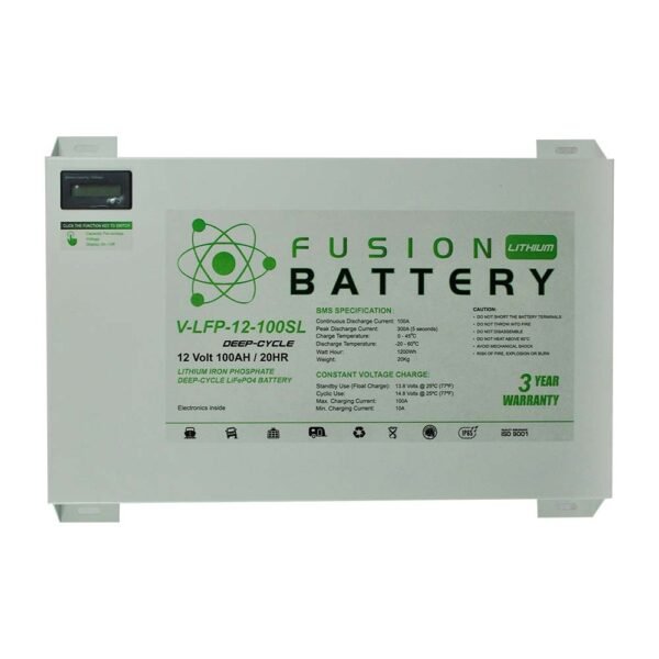 V-LFP-12-100SL Fusion Lithium Slim line 12V Deep Cycle Battery