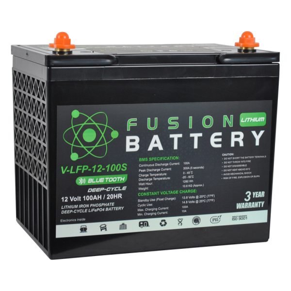 V-LFP-12-100S Fusion Lithium 12V Deep Cycle Battery
