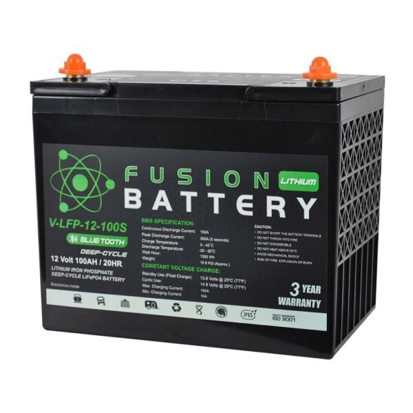 V-LFP-12-100S Fusion Lithium 12V Deep Cycle Battery