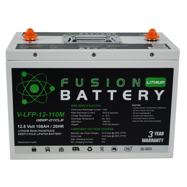V-LFP-12-110M Fusion Lithium 12V Deep Cycle Battery