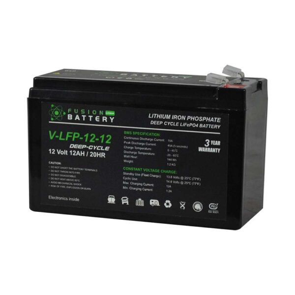 V-LFP-12-12 Fusion Lithium 12V Deep Cycle Battery