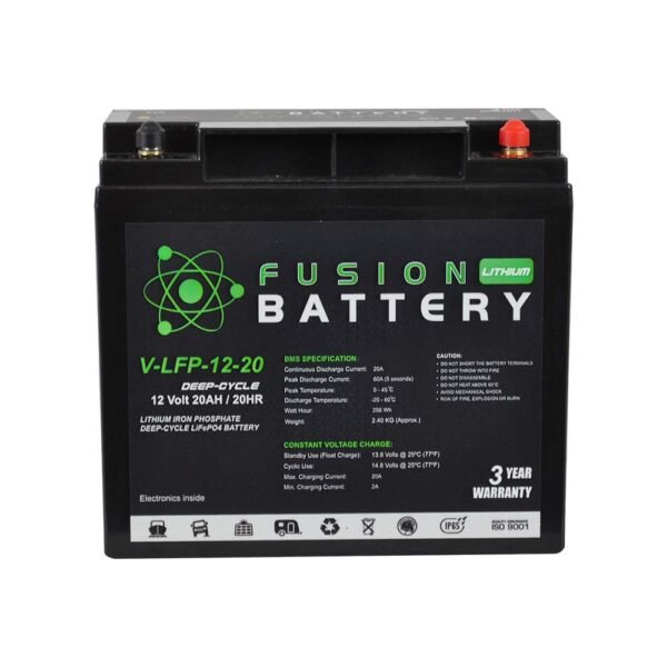 V-LFP-12-20 Fusion Lithium 12V Deep Cycle Battery