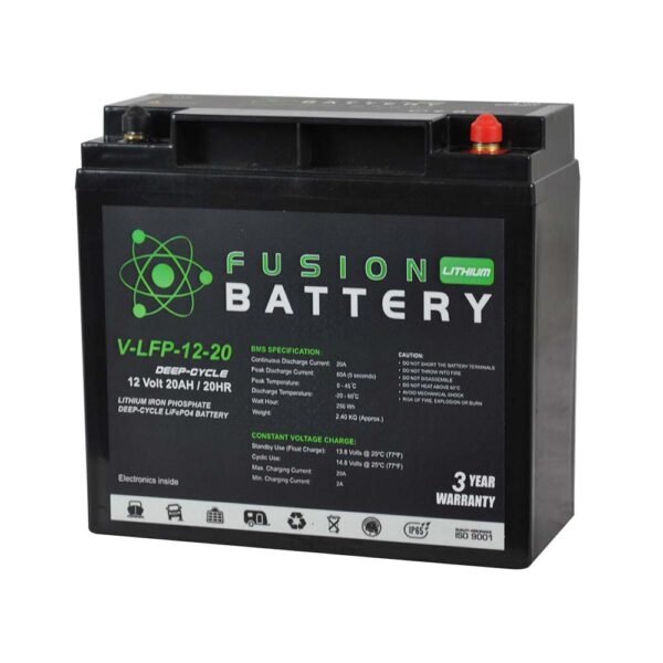 V-LFP-12-20 Fusion Lithium 12V Deep Cycle Battery