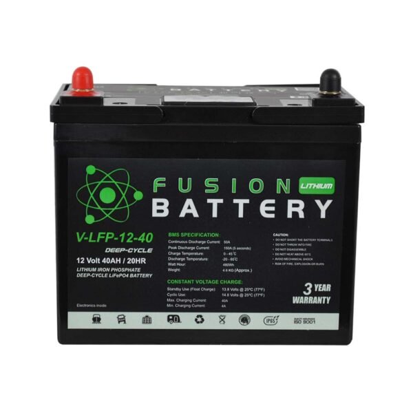 V-LFP-12-40 Fusion Lithium 12V Deep Cycle Battery